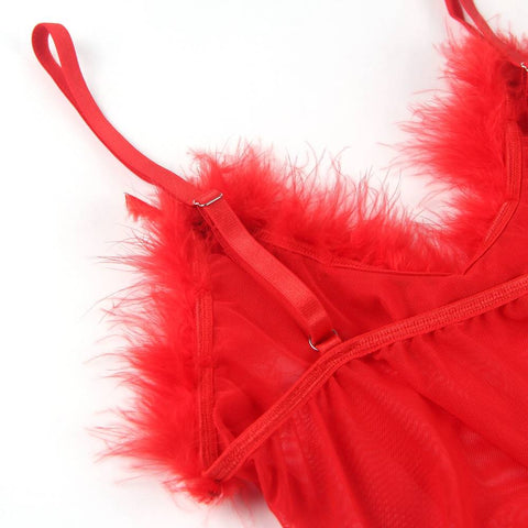 Oh Yeah Temptation bodysuit Red M/L - R81094-2