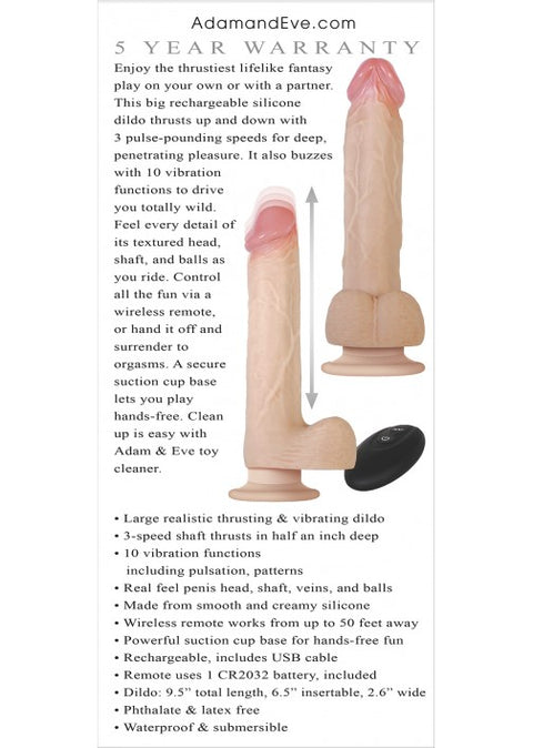 Adam & Eve Adams Rechargable Thrusting w Remote