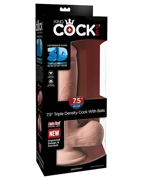 King Cock Plus 7.5" Triple Dens w Balls