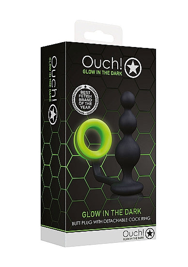 Ouch Glow in Dark Bead Plug w/ Ring