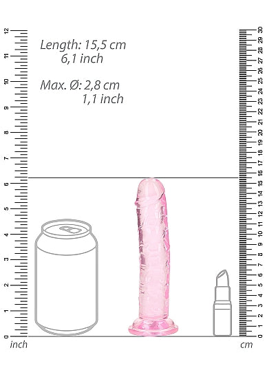 Realrock 6" Crystal Clear Dildo Pink