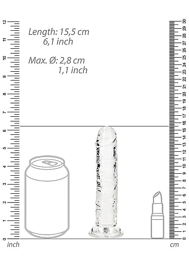 Realrock 6" Crystal Clear Dildo Clear