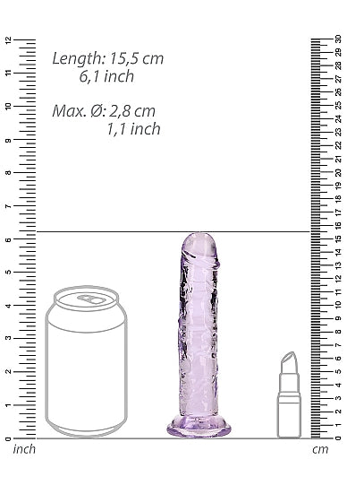 Realrock 6" Crystal Clear Dildo Purple