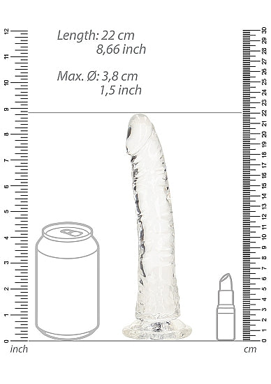 Realrock 8" Slim Dildo Clear