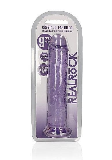 Realrock 9" Crystal Clear Dildo Purple