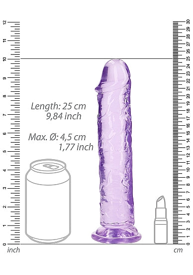 Realrock 9" Crystal Clear Dildo Purple