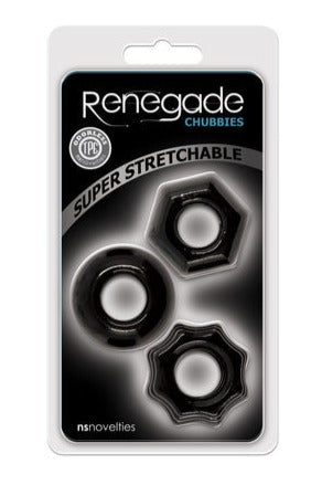 Renegade Chubbies Black Cock RIngs