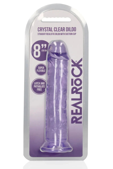 Realrock Clear Purple Dildo 8"