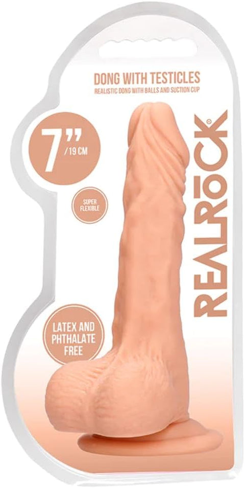 Realrock 7" Dildo with Testicles Flesh