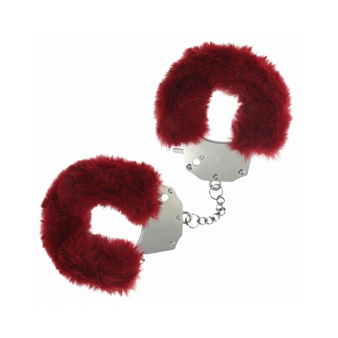 Ouch Fluffy Hand Cuffs Burgundy