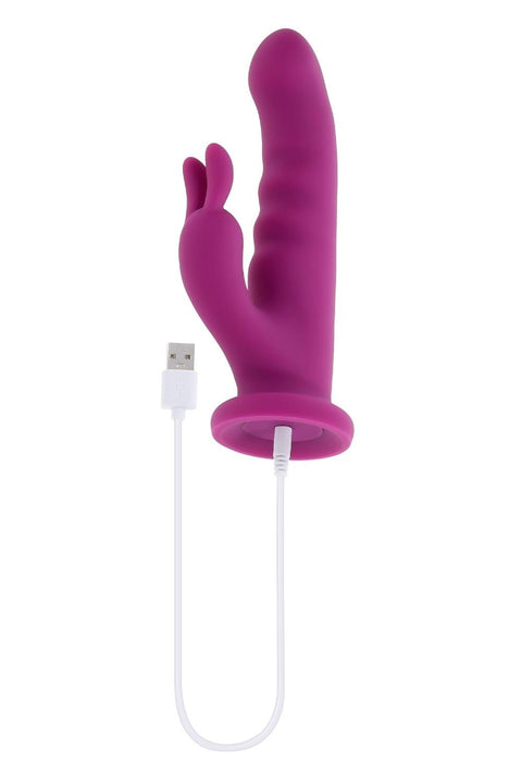 Playboy Pleasure Fluffle Rabbit Vibrator with Suction Base