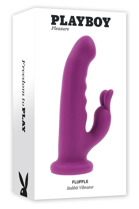 Playboy Pleasure Fluffle Rabbit Vibrator with Suction Base