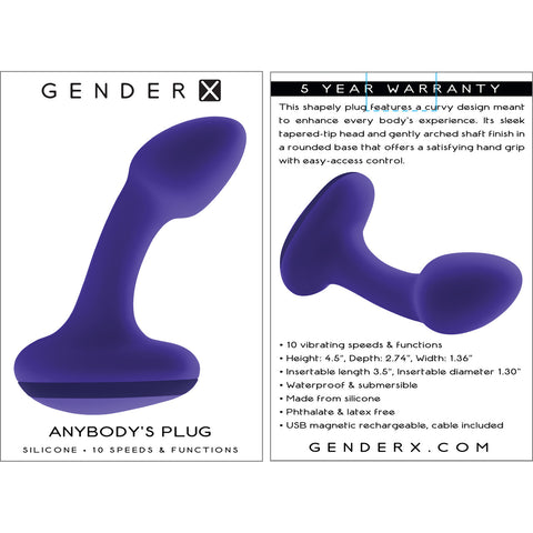 Gender X Anybodys Plug