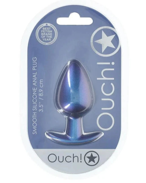 Ouch 3.5" Anal Plug Metallic Blue