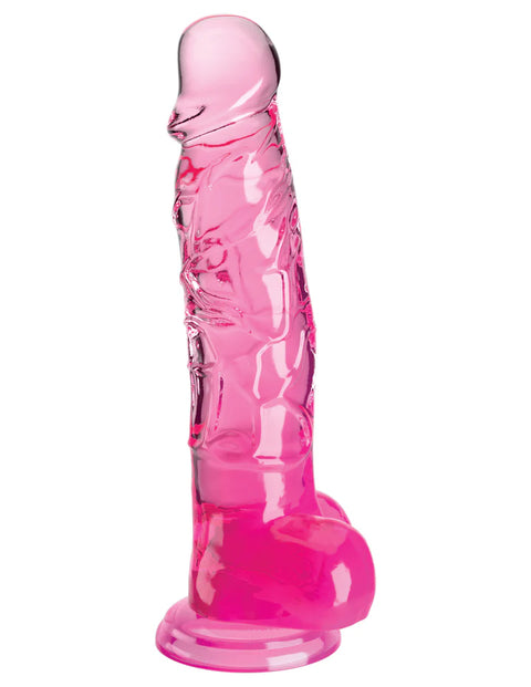 King Cock Clear 8" Pink With Balls