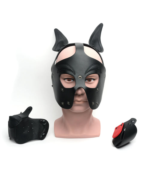 Playful Pup Hood Black OS