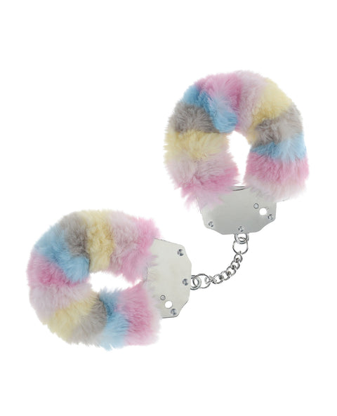 Ouch Fluffy Handcuffs Multi Colour Pastel