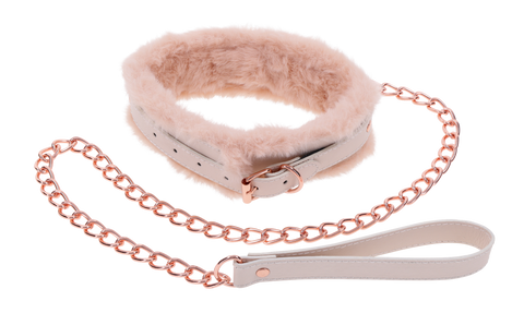 S&M Peaches ‘n Creame Fur Collar & Leash