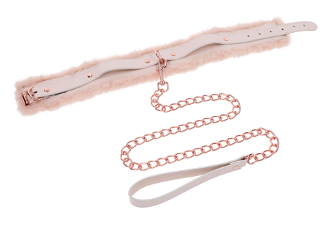 S&M Peaches ‘n Creame Fur Collar & Leash