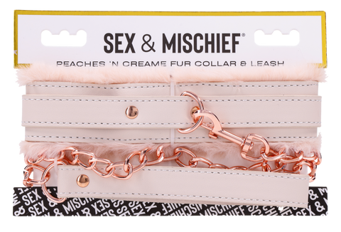 S&M Peaches ‘n Creame Fur Collar & Leash