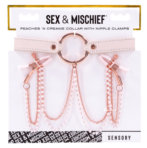 S&M Peaches ‘n Creame Collar with Nipple Clamp