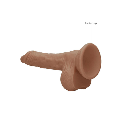 Realrock 7" Dildo with Testicles Tan