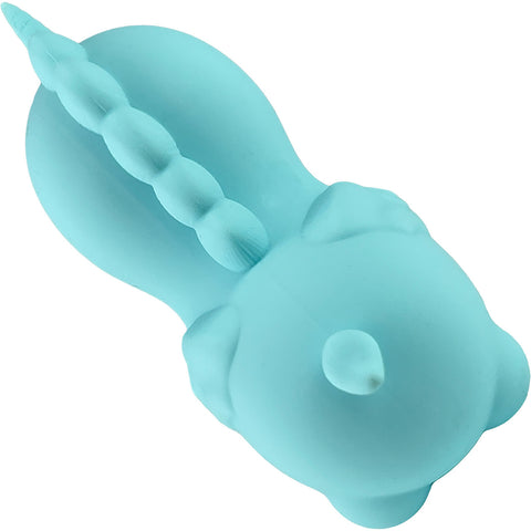 Unihorn Mount 'n Peak Pointed Flicking Silicone Clitoral Vibrator Blue