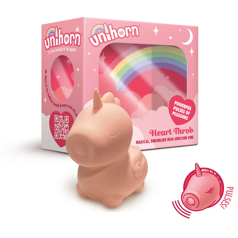 Unihorn Heart Throb Pulsing Silicone Clitoral Vibrator Pink