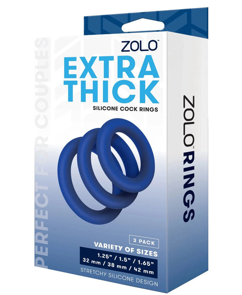 Zolo Extra Thick Silicone Cock Rings 3 Piece