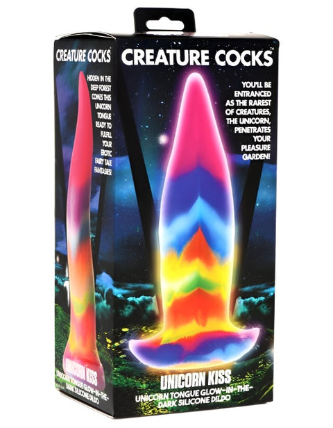 Creature Cocks Unicorn Kiss 8.4" Tongue Glow-In-The-Dark Silicone Dildo