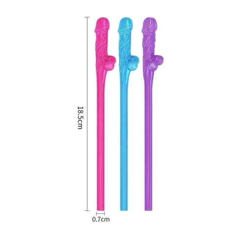 LoveToy Multi Colour Willy Straws 9 Pack