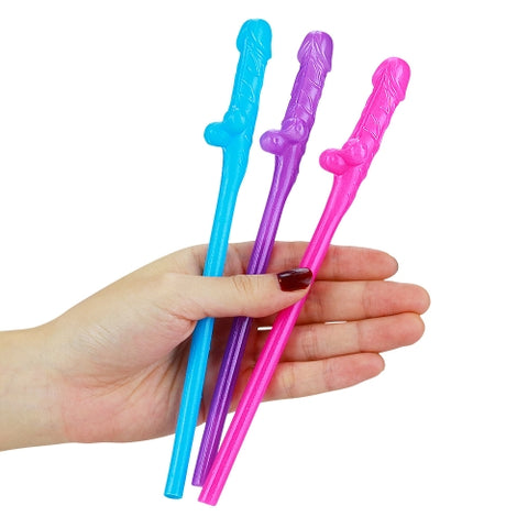 LoveToy Multi Colour Willy Straws 9 Pack