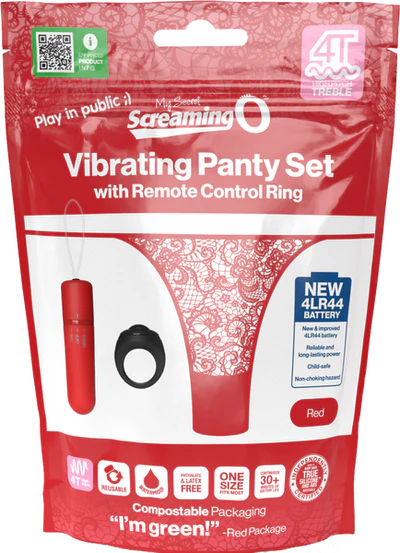 Screaming O Vibrating Panty Set Red