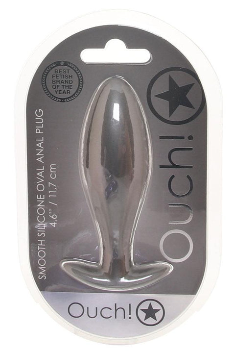 Ouch 4.6" Oval Anal Plug Gun Metal