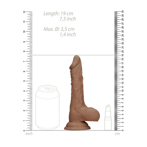 Realrock 7" Dildo with Testicles Tan