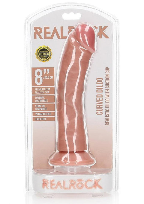 Realrock 8" Curved Dildo Flesh