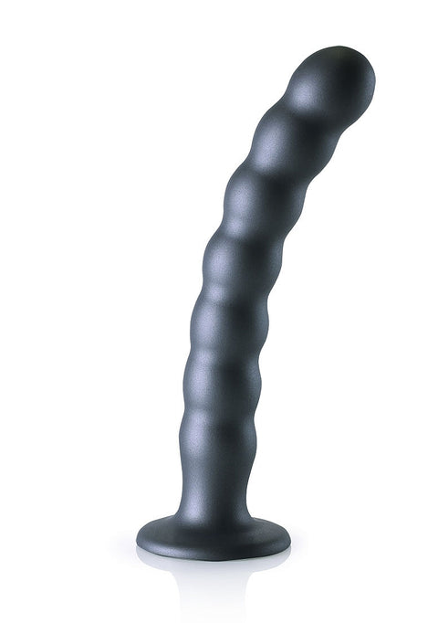 Ouch Beaded G-Spot Dildo 8'' Gun Metal