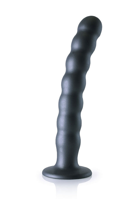 Ouch Beaded G-Spot Dildo 8'' Gun Metal