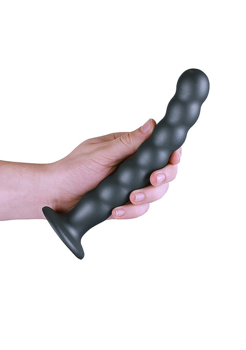 Ouch Beaded G-Spot Dildo 8'' Gun Metal