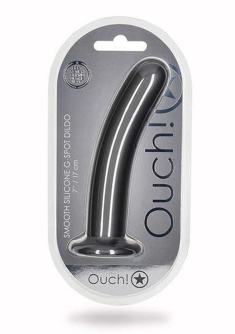 Ouch Smooth G-Spot Dildo 7'' Gun Metal