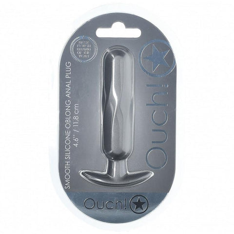 Ouch Oblong Anal Plug 4.6"  Gun Metal