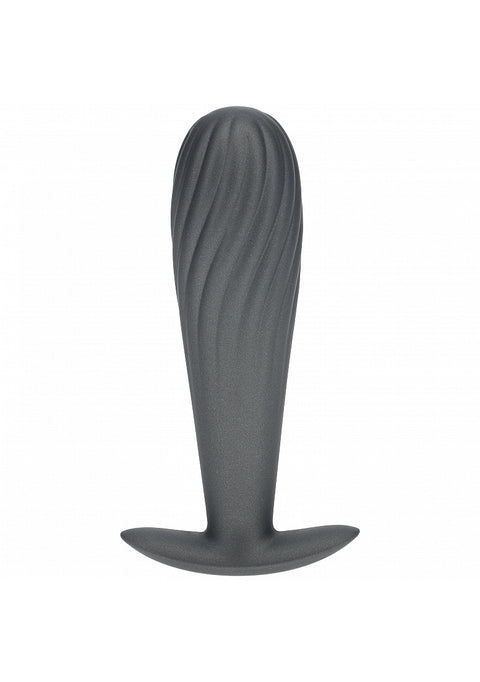 Ouch Ribbed Anal Plug 4.6" Gun Metal