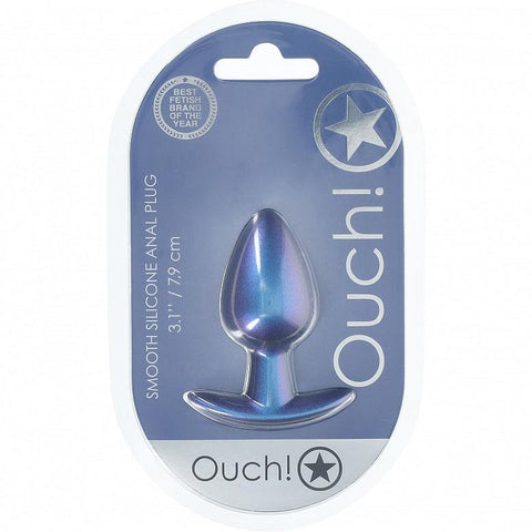 Ouch Anal Plug 3.1" Metallic Blue