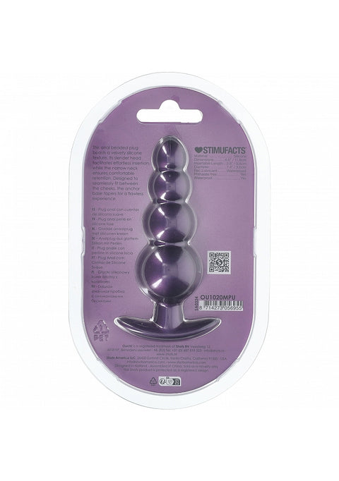 Ouch Beaded Anal Plug 4.6" Purple