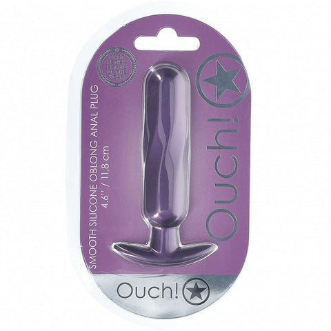 Ouch Oblong Anal Plug 4.6" Metallic Purple