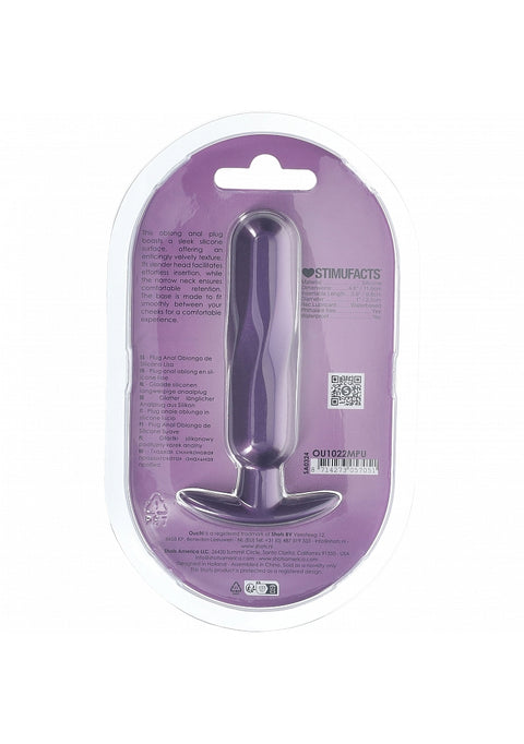 Ouch Oblong Anal Plug 4.6" Metallic Purple