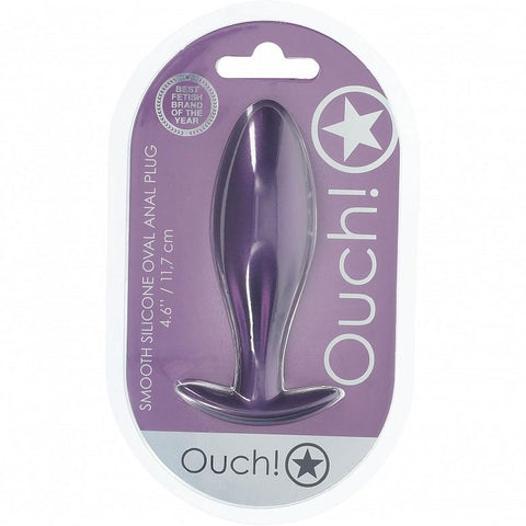 Ouch 4.6" Oval Anal Plug Metallic Purple