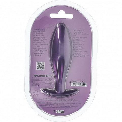 Ouch 4.6" Oval Anal Plug Metallic Purple