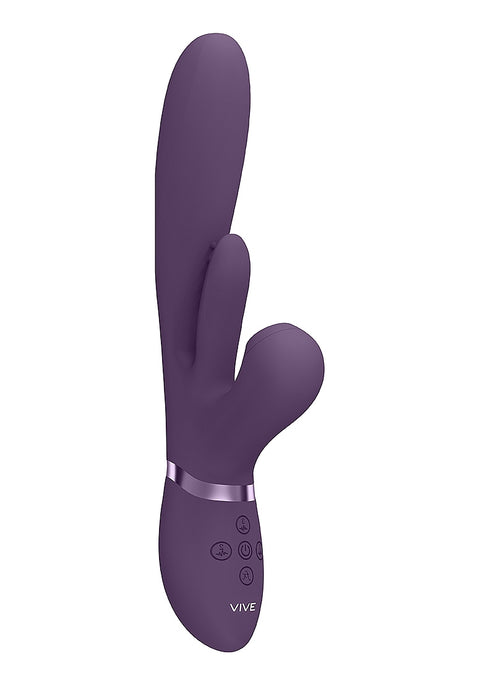 Vive Ena Thrusting G-Spot Flapper Air Wave Clit Stimulator - Purple