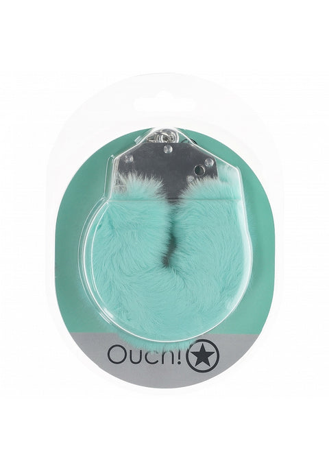 Ouch Fluffy Hand Cuffs Powder Green